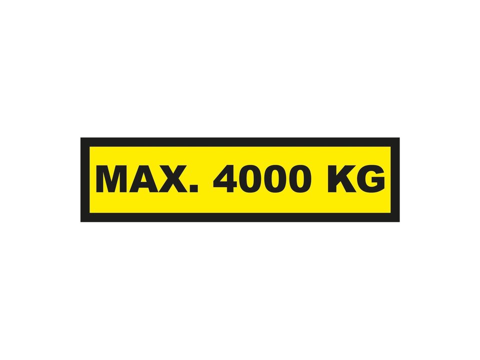Waarschuwingssticker max. 4000 kg