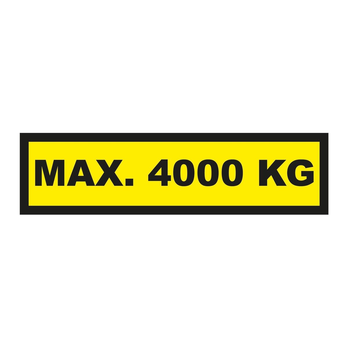 Waarschuwingssticker max. 4000 kg