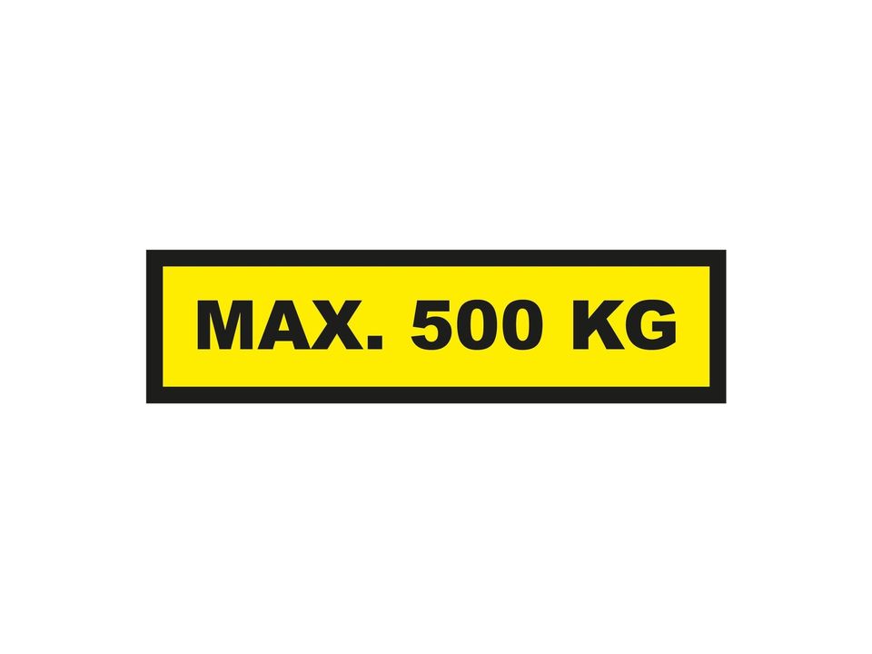 Waarschuwingssticker max. 500 kg