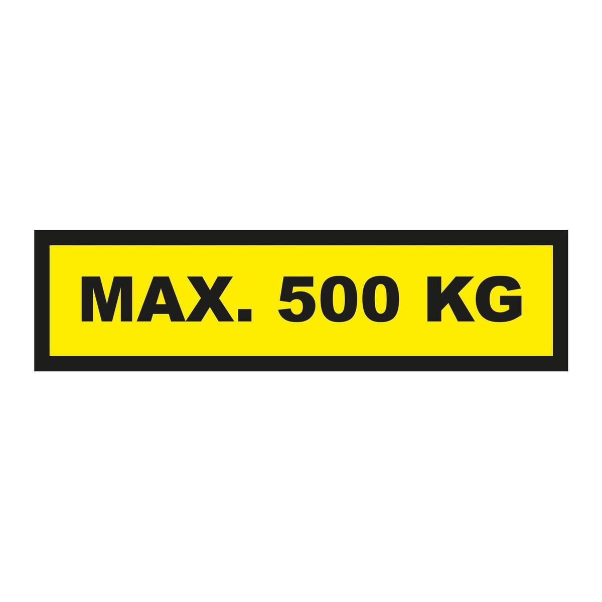 Waarschuwingssticker max. 500 kg