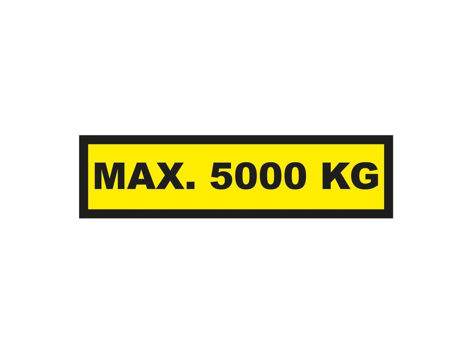 Waarschuwingssticker max. 5000 kg