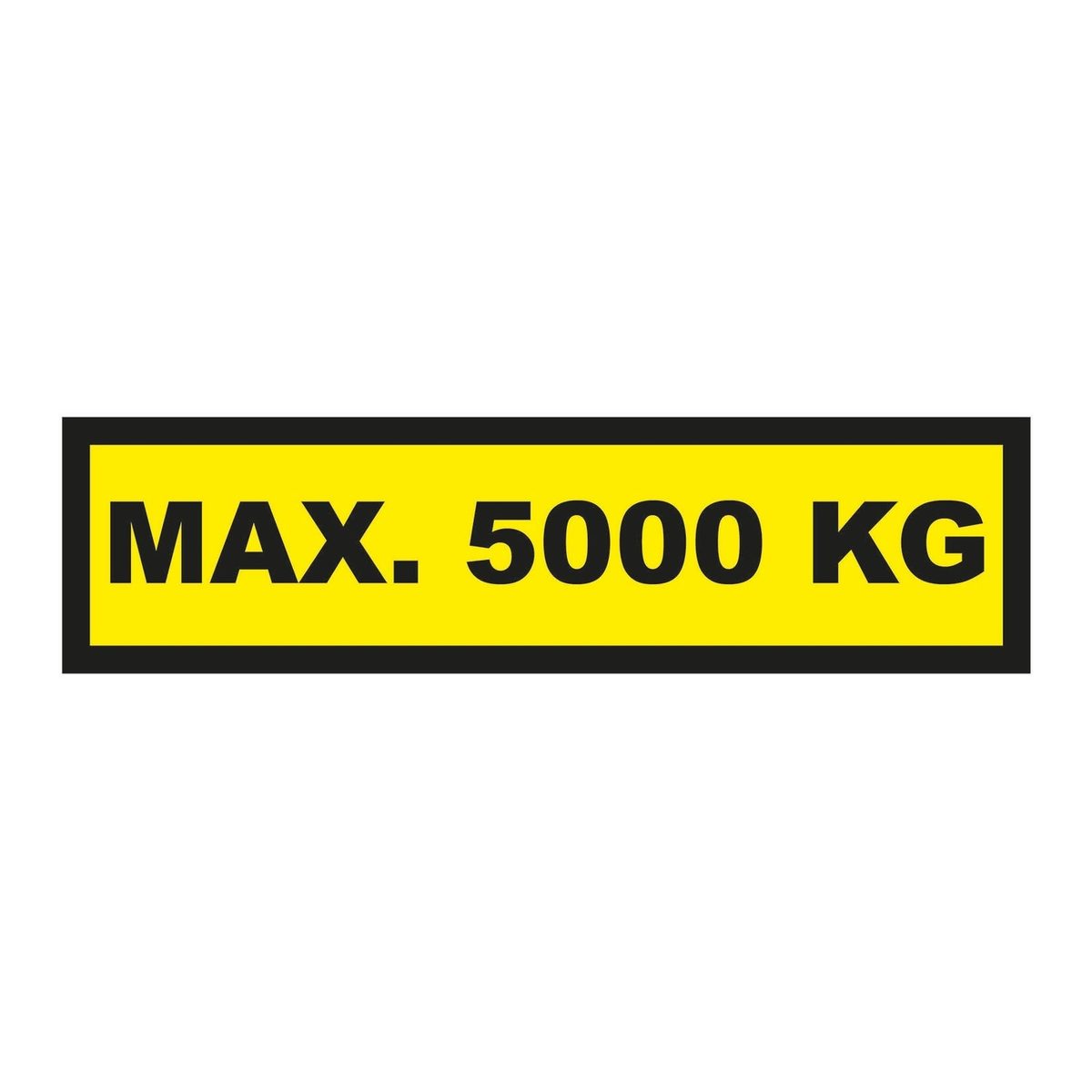 Waarschuwingssticker max. 5000 kg