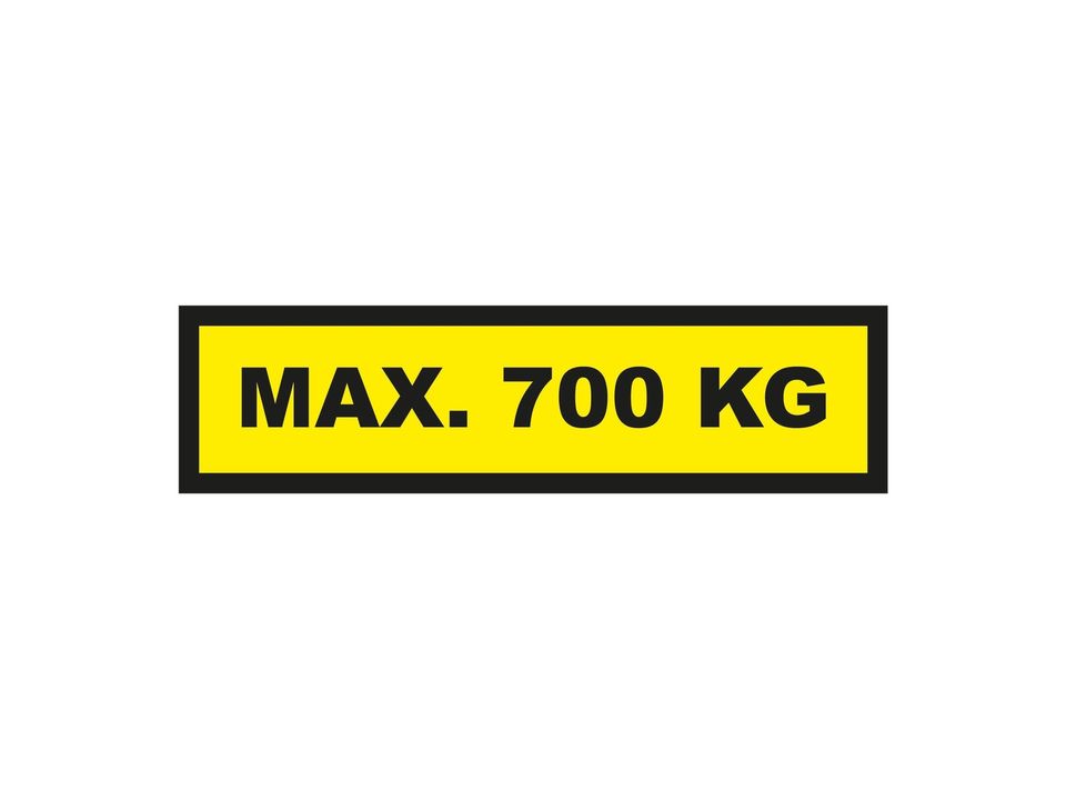 Waarschuwingssticker max. 700 kg