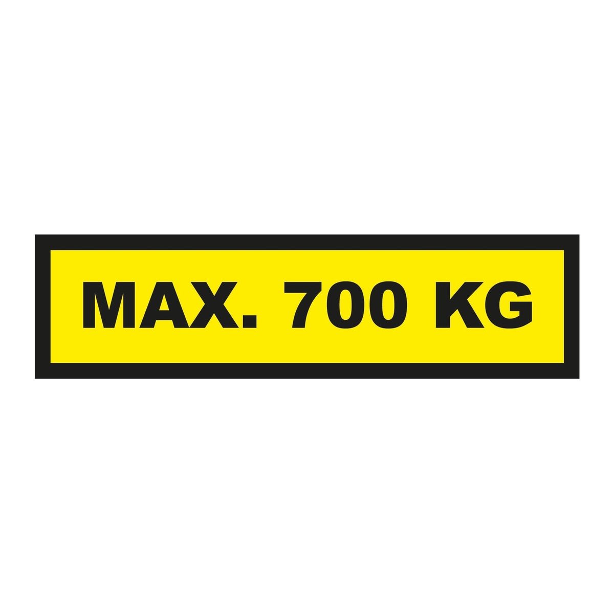 Waarschuwingssticker max. 700 kg
