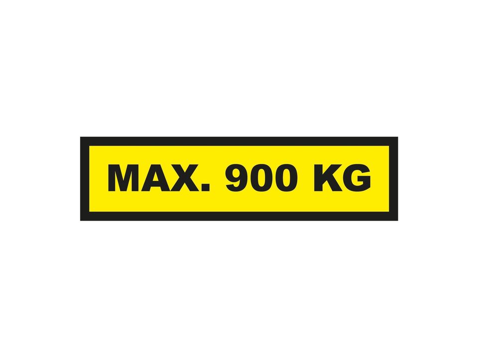 Waarschuwingssticker max. 900 kg