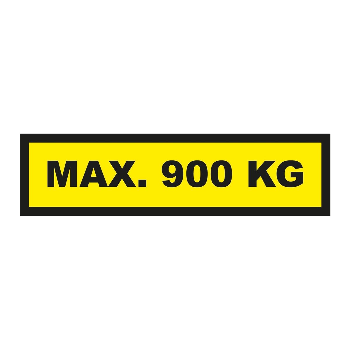 Waarschuwingssticker max. 900 kg