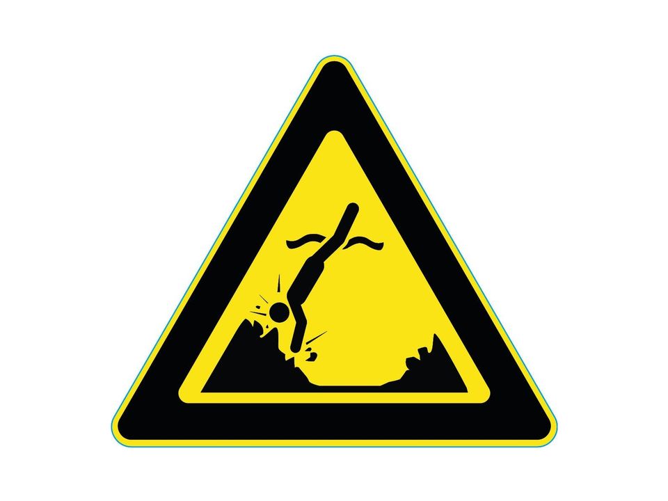 Waarschuwingssticker objecten onder water
