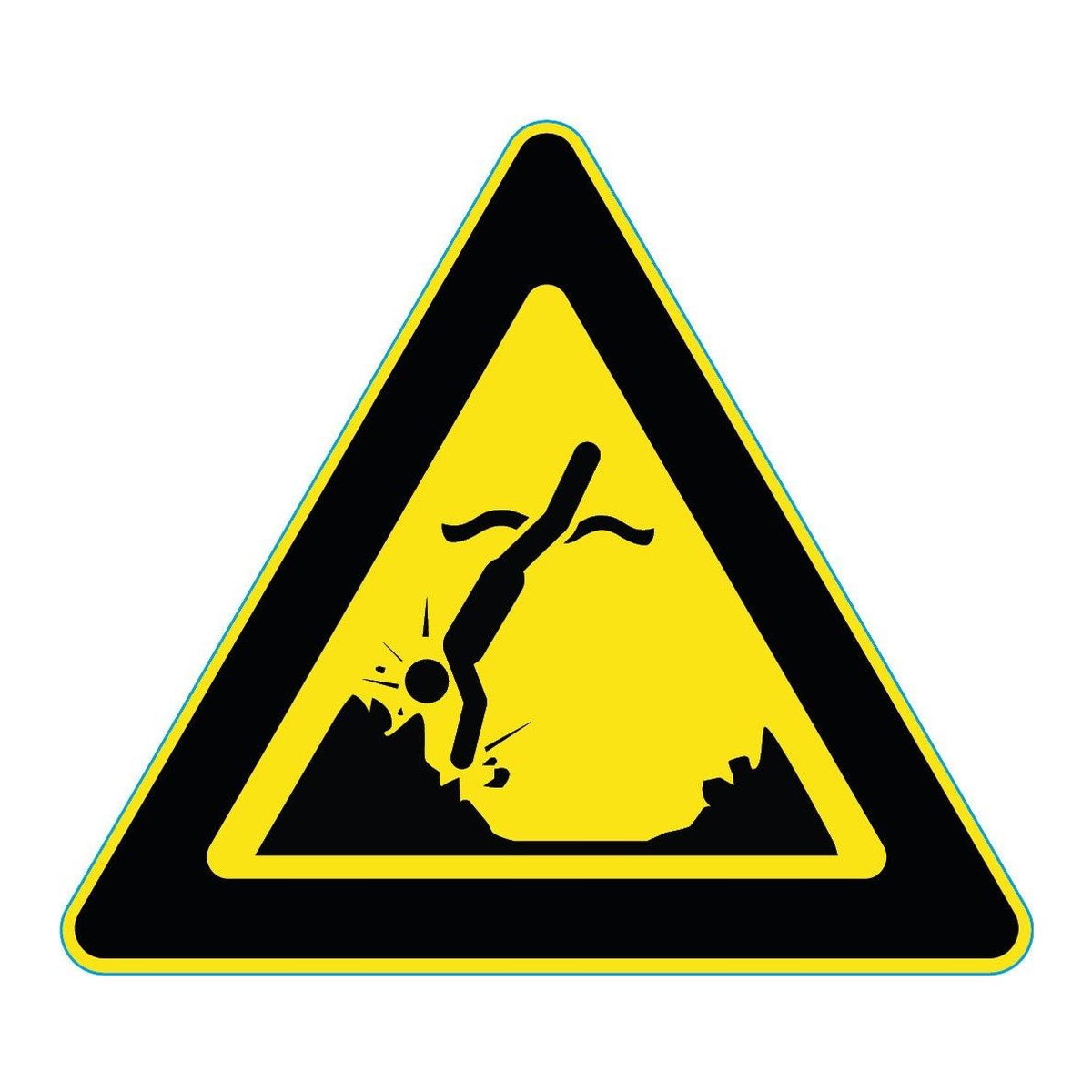 Waarschuwingssticker objecten onder water (ISO 7010 W049)