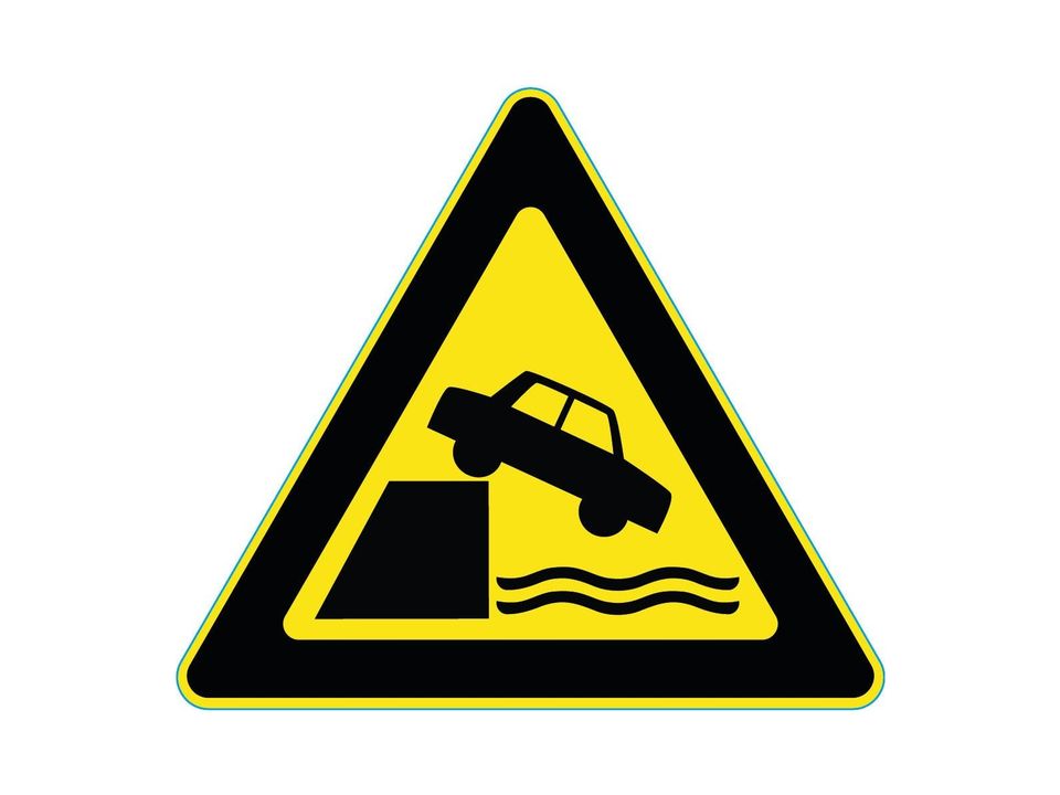 Waarschuwingssticker onbeschermde randen
