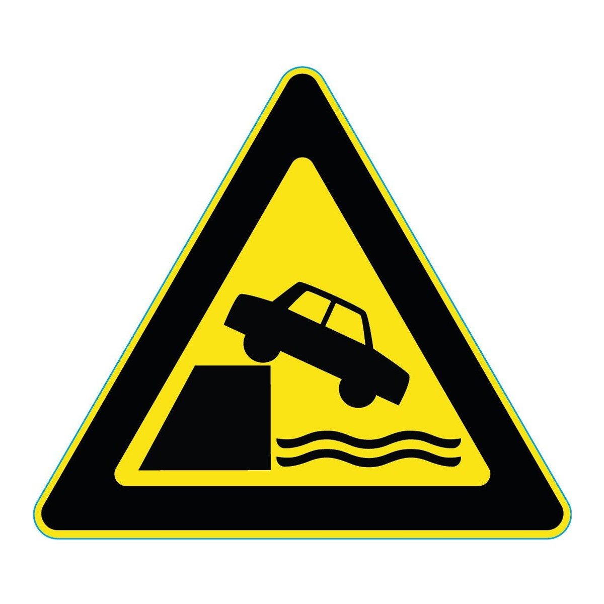 Waarschuwingssticker onbeschermde randen (ISO 7010 W051)