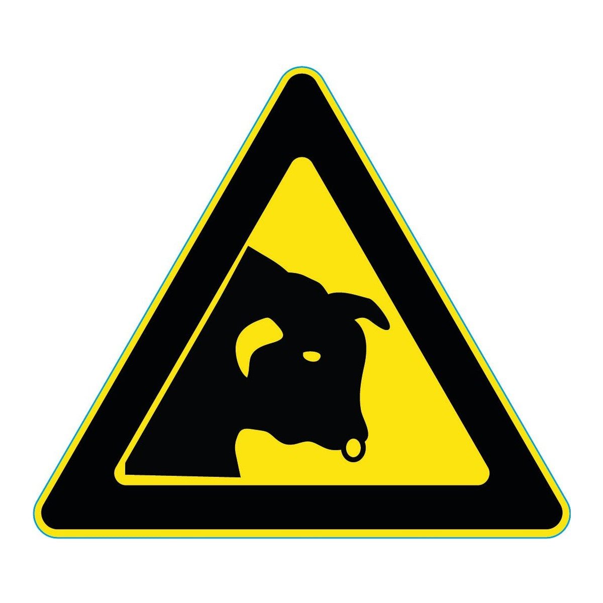 Waarschuwingssticker pas op voor de stier (ISO 7010 W034)