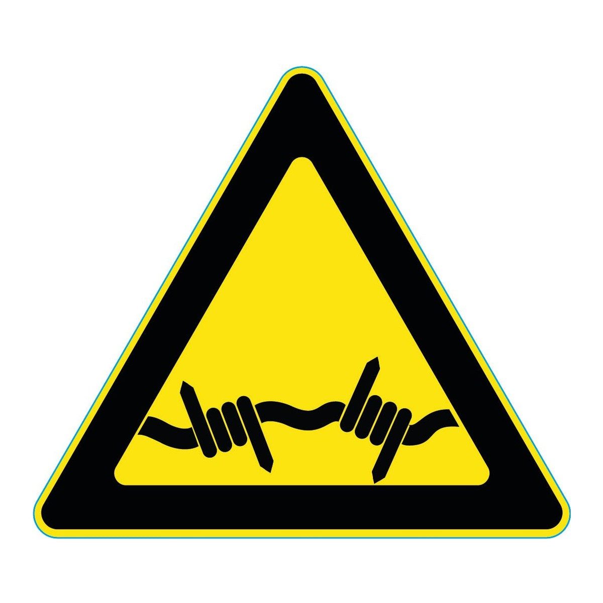 Waarschuwingssticker prikkeldraad (ISO 7010 W033)