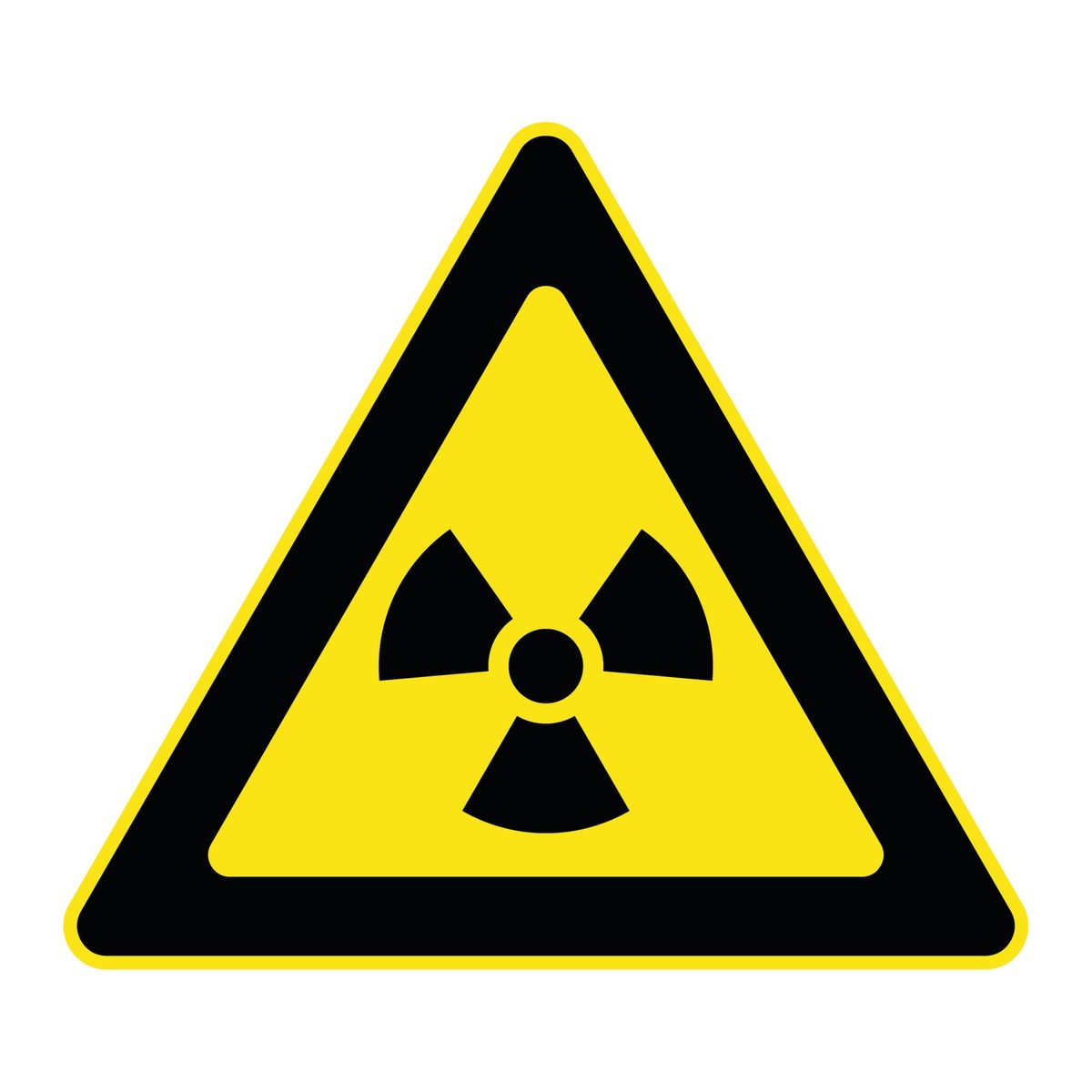 Waarschuwingssticker radioactieve straling (ISO 7010 W003)