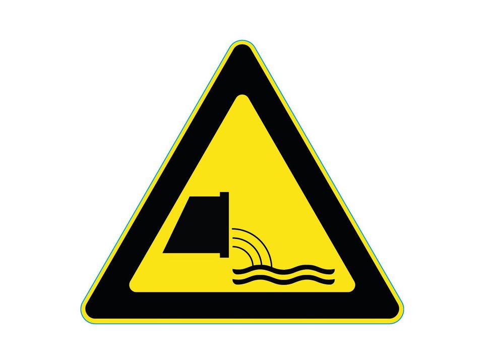 Waarschuwingssticker rioolwaterlozing