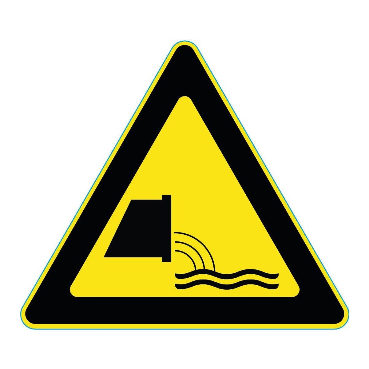 Waarschuwingssticker rioolwaterlozing (ISO 7010 W055)