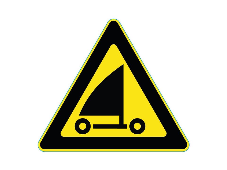 Waarschuwingssticker strandzeilen