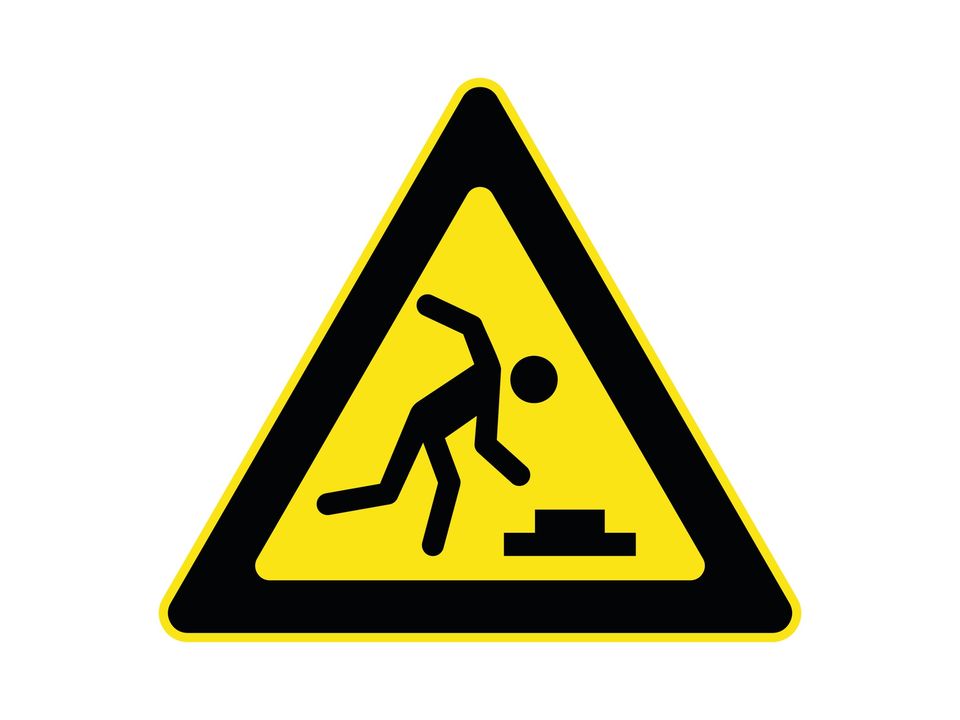 Waarschuwingssticker struikelgevaar