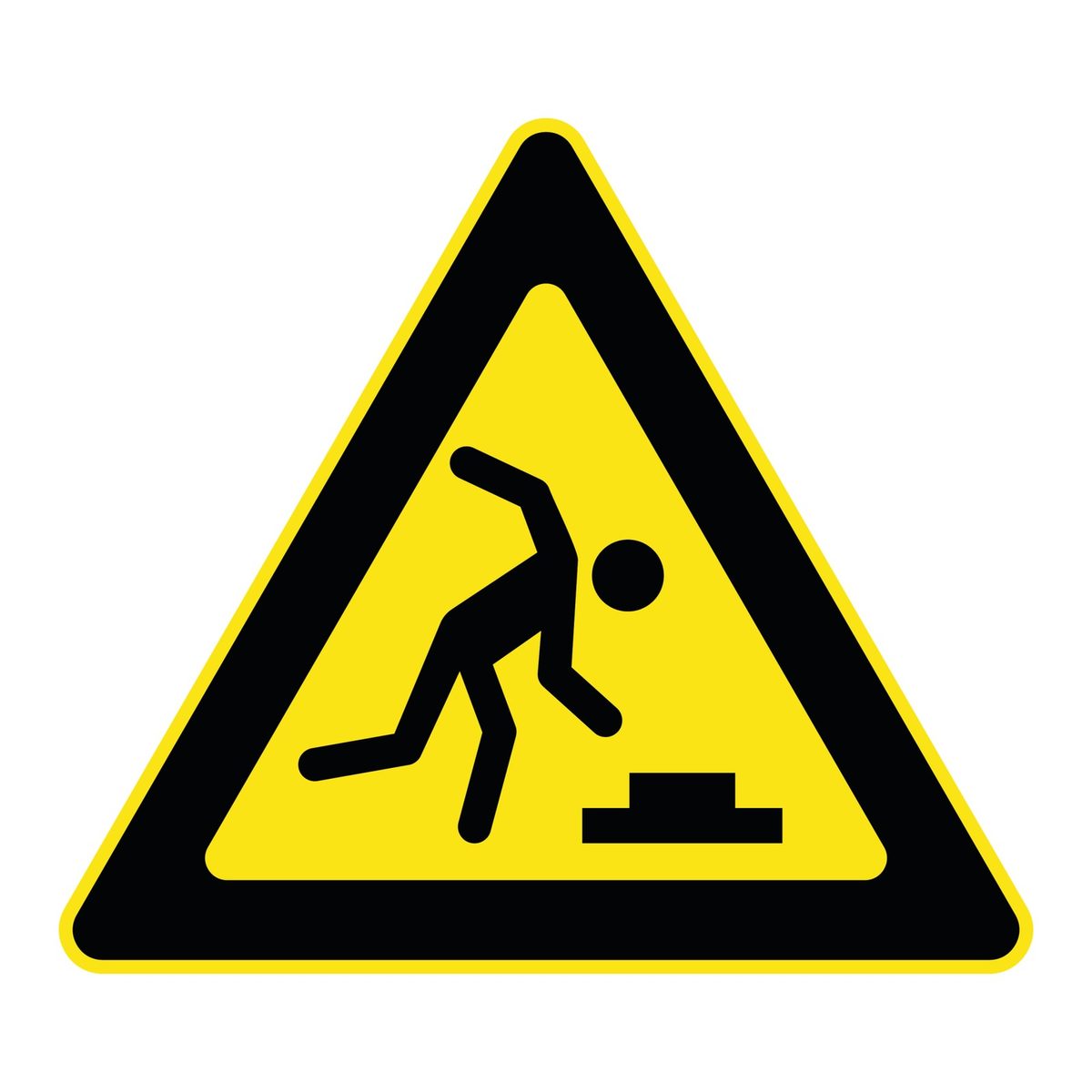 Waarschuwingssticker struikelgevaar (ISO 7010 W007)