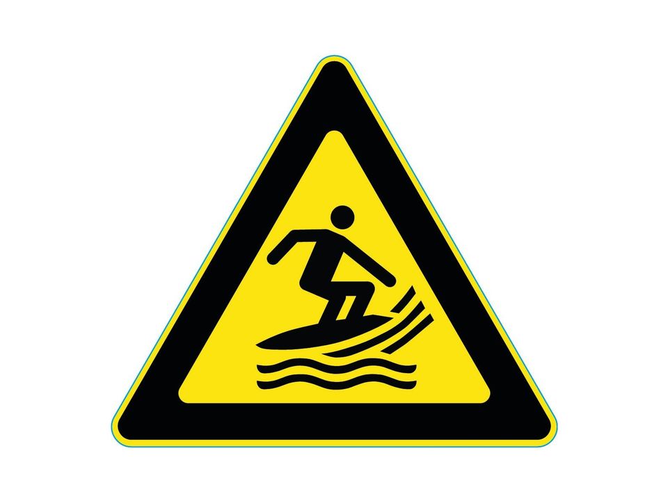 Waarschuwingssticker surfgebied