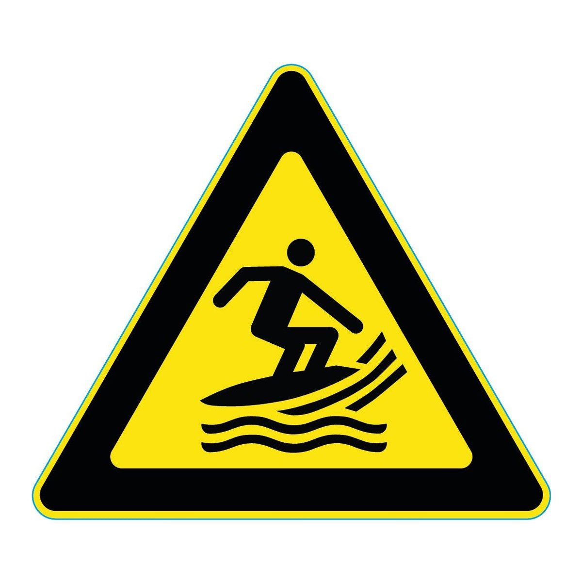 Waarschuwingssticker surfgebied (ISO 7010 W046)