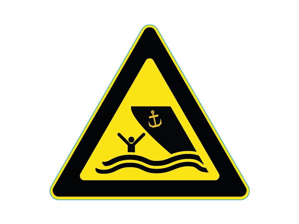 Waarschuwingssticker vaargebied