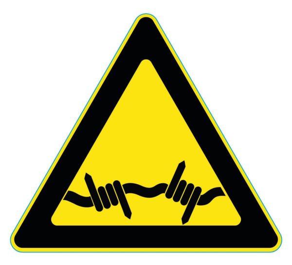 Waarschuwingssticker Prikkeldraad